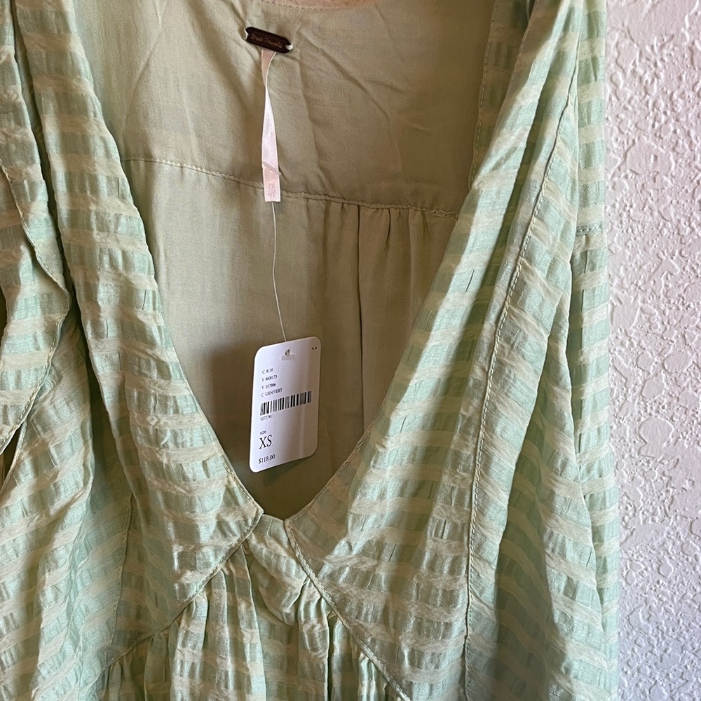 Free People Asymmetrical Light Green Dress - Picture 2 of 11